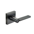 Yale Real Living Edge YE Series Seabrook Lever with Square Rose Privacy Door Lock Black Finish YR21SBSQBLK